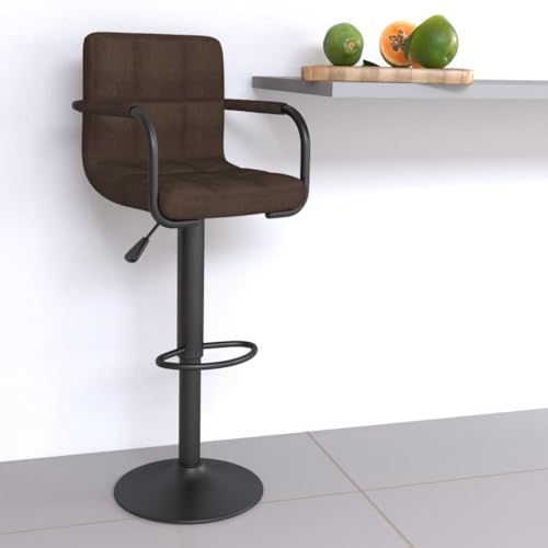 Teenpull Adjustable Swivel Bar Stools, Set of 2 Modern Counter Height Chairs with Backs, Brown Fabric Upholstered Kitchen Island Seating Teenpull Adjustable Swivel Bar Stools, Set of 2 Modern Counter Height Chairs with Backs, Brown Fabric Upholstered Kitchen Island Seating von Teenpull