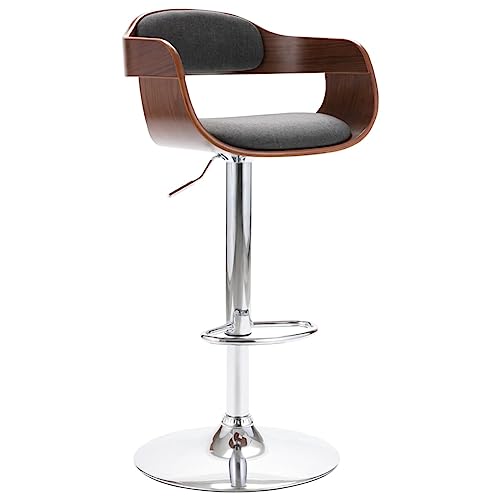 Teenpull Adjustable Swivel Bar Stools, Set of 2 Modern Counter Height Chairs with Dark Gray Fabric Upholstery, Plywood Frame, and Chrome Metal Base for Kitchen Island, Dining Room von Teenpull