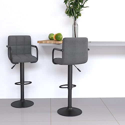 Teenpull Adjustable Swivel Bar Stools Set of 2, Light Gray Fabric Counter Height Chairs for Kitchen Island Dining Room von Teenpull