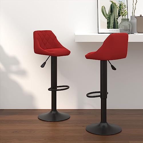 Teenpull Adjustable Velvet Swivel Bar Stools, Set of 2, Wine Red Counter Height Chairs for Kitchen Island Dining Room Teenpull Adjustable Velvet Swivel Bar Stools, Set of 2, Wine Red Counter Height Chairs for Kitchen Island Dining Room von Teenpull
