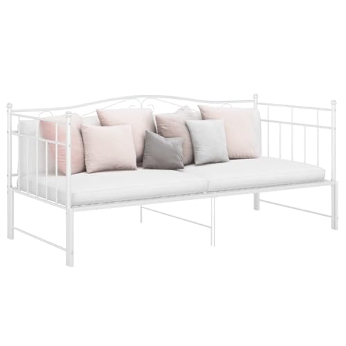 Teenpull Ausziehsofa Bettgestell Weiß, Metallrahmen 90x200 cm, vielseitiges Tagesbett für Zwei Personen, stabiles Schlafsofa Möbelstück Teenpull Ausziehsofa Bettgestell Weiß, Metallrahmen 90x200 cm, vielseitiges Tagesbett für Zwei Personen, stabiles Schlafsofa Möbelstück von Teenpull