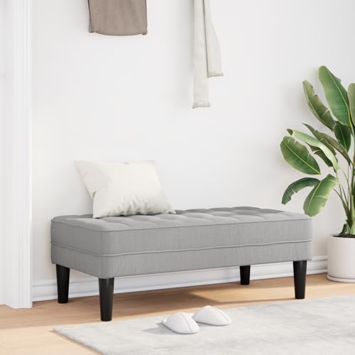 Teenpull Bank Wolkengrau, 113x57x39 cm, Polsterbank für 2 Personen, Bequeme Sitzgelegenheit für Wohnzimmer, Flur, Wartebereich, minimalistisches Design, pflegeleichter Stoff von Teenpull
