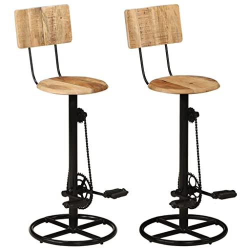 Teenpull Bar Stools Set of 2, Solid Mango Wood Kitchen Counter Chairs with Backs, Industrial Style Tall Dining Room Seating Teenpull Bar Stools Set of 2, Solid Mango Wood Kitchen Counter Chairs with Backs, Industrial Style Tall Dining Room Seating von Teenpull