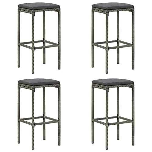 Teenpull Bar Stools Set of 4, Gray PE Rattan Counter Height Chairs with Cushions for Kitchen Island Dining Room Teenpull Bar Stools Set of 4, Gray PE Rattan Counter Height Chairs with Cushions for Kitchen Island Dining Room von Teenpull