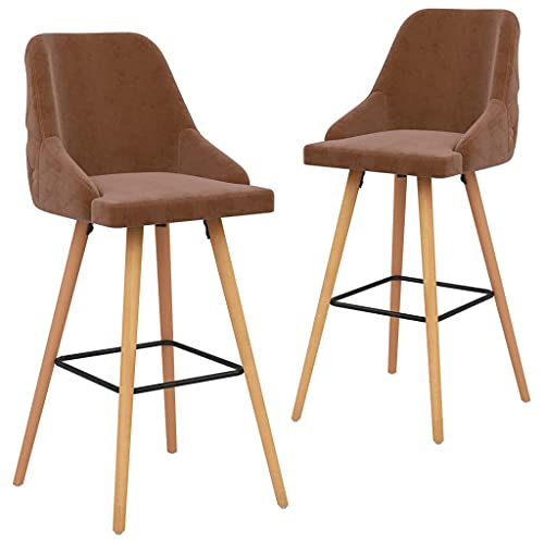 Teenpull Barhocker 2 STK. Braun Samt von Teenpull