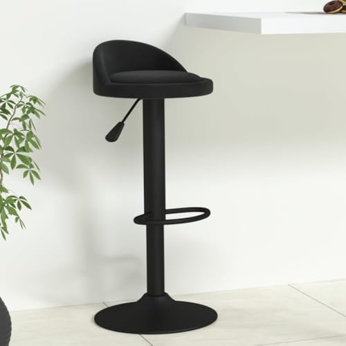 Teenpull Barhocker Schwarz Samt, Höhenverstellbare Drehstühle für Kücheninsel, Modernes Design, Set von Esszimmerstühlen von Teenpull