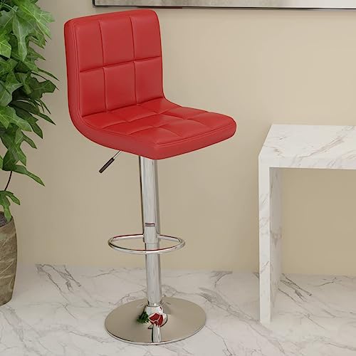 Teenpull Barhocker Weinrot Kunstleder, Höhenverstellbar Drehbar Barstuhl mit Fußstütze, Moderner Counter Stool für Küche Esszimmer, Set von von Teenpull