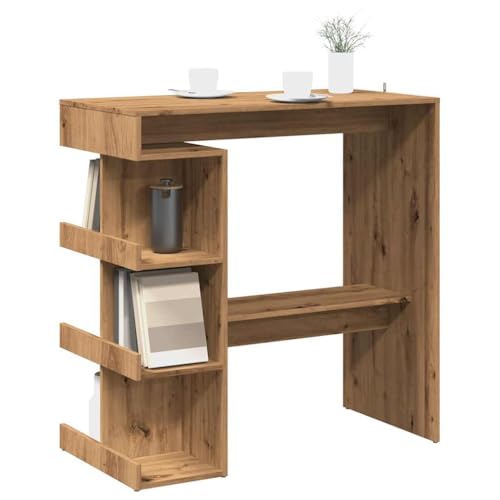 Teenpull Bartisch mit Regal, Artisan-Eiche, 100x48x101,5 cm, Modern für Küche, Esszimmer, Apartment, Platzsparendes Design Teenpull Bartisch mit Regal, Artisan-Eiche, 100x48x101,5 cm, Modern für Küche, Esszimmer, Apartment, Platzsparendes Design von Teenpull