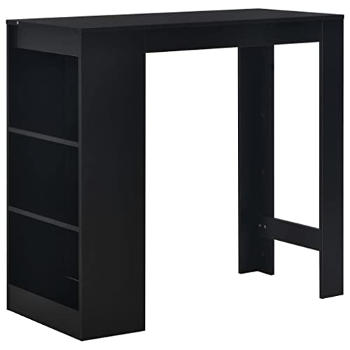 Teenpull Bartisch mit Regal, Schwarz, 110x50x103 cm, platzsparender Stehtisch für Küche, Esszimmer, kleine Wohnung, stilvolles Design Teenpull Bartisch mit Regal, Schwarz, 110x50x103 cm, platzsparender Stehtisch für Küche, Esszimmer, kleine Wohnung, stilvolles Design von Teenpull