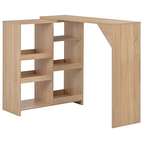 Teenpull Bartisch mit beweglichem Regal, Eichenbraun, 138x39x110 cm, ideal für kleine Küche, Esszimmer, platzsparendes Möbelstück, modernes Design Teenpull Bartisch mit beweglichem Regal, Eichenbraun, 138x39x110 cm, ideal für kleine Küche, Esszimmer, platzsparendes Möbelstück, modernes Design von Teenpull