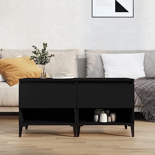 Teenpull Beistelltisch 2er Set Schwarz, Modernes Design, Metallfüße, mit Stauraum für Wohnzimmer, Schlafzimmer, Büro Teenpull Beistelltisch 2er Set Schwarz, Modernes Design, Metallfüße, mit Stauraum für Wohnzimmer, Schlafzimmer, Büro von Teenpull