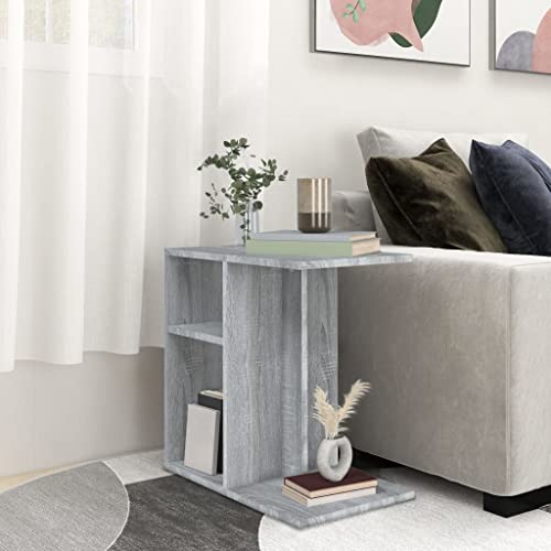Teenpull Beistelltisch Grau Sonoma 50x30x50 cm, Moderner Couchtisch aus Holzwerkstoff mit Stauraum für Wohnzimmer, Schlafzimmer, vielseitig nutzbar von Teenpull