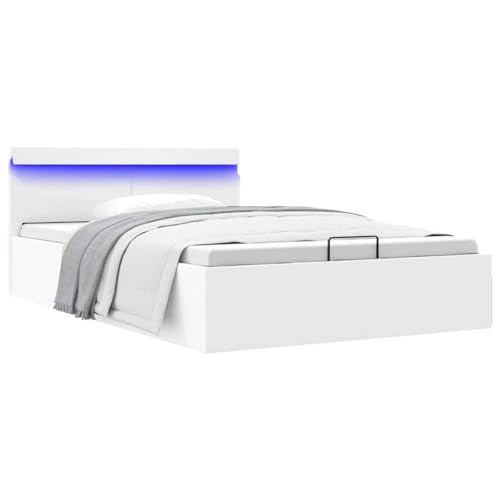 Teenpull Bett mit Bettkasten Hydraulisch LED Weiß Kunstleder 120x200 cm, Modernes Polsterbett mit Stauraum und A9-zertifiziertem Design, Solides Bettgestell für Schlafzimmer Teenpull Bett mit Bettkasten Hydraulisch LED Weiß Kunstleder 120x200 cm, Modernes Polsterbett mit Stauraum und A9-zertifiziertem Design, Solides Bettgestell für Schlafzimmer von Teenpull
