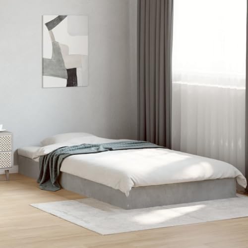 Teenpull Bettgestell Betongrau 100x200 cm, Moderner Holzwerkstoff Bettrahmen mit Stabiler Plattform Basis für Matratzen, Stilvolles Schlafzimmermöbel für erholsamen Schlaf (184 Zeichen) von Teenpull