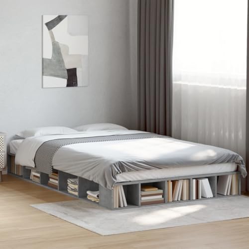 Teenpull Bettgestell Betongrau 135x190 cm, Holzwerkstoff Bettrahmen mit Lattenrost, Stauraumfächern, Modernes Plattform Bett für Schlafzimmer, Stabiler Bettkasten Teenpull Bettgestell Betongrau 135x190 cm, Holzwerkstoff Bettrahmen mit Lattenrost, Stauraumfächern, Modernes Plattform Bett für Schlafzimmer, Stabiler Bettkasten von Teenpull