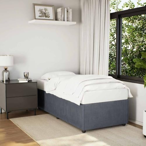 Teenpull Bettgestell Dunkelgrau 90x190 cm, Samt Polsterbett Einzelbett ohne Matratze, Stabiler Lattenrost für erholsamen Schlaf, Moderne Schlafzimmermöbel mit robusten Füßen von Teenpull