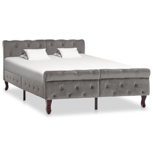 Teenpull Bettgestell Grau Samt 120 x 200 cm, Robustes Polsterbett mit Lattenrost, Elegantes Design für Schlafzimmer, bequemer Samtbezug, einfache Montage Teenpull Bettgestell Grau Samt 120 x 200 cm, Robustes Polsterbett mit Lattenrost, Elegantes Design für Schlafzimmer, bequemer Samtbezug, einfache Montage von Teenpull