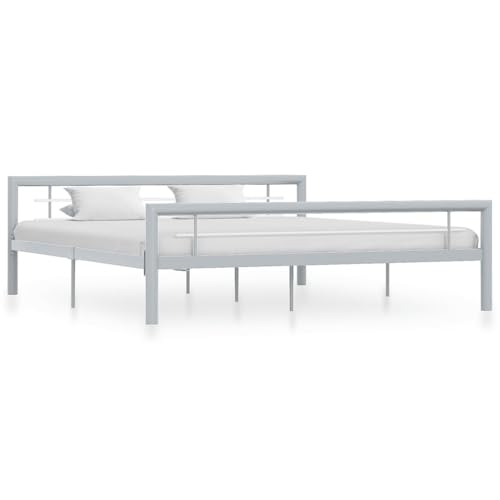 Teenpull Bettgestell Grau und Weiß, Stabiler Metallrahmen, 180 x 200 cm, mit integriertem Lattenrost für Schlafzimmer, Elegantes Plattform-Design, einfache Montage Teenpull Bettgestell Grau und Weiß, Stabiler Metallrahmen, 180 x 200 cm, mit integriertem Lattenrost für Schlafzimmer, Elegantes Plattform-Design, einfache Montage von Teenpull