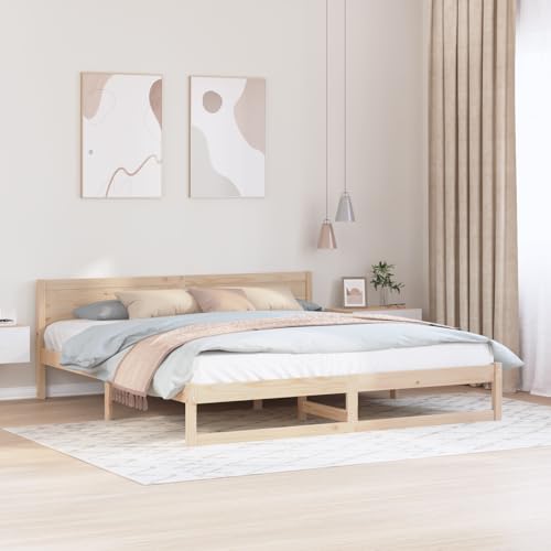 Teenpull Bettgestell Natürlich Massivholz Kiefer 200 x 200 cm, Modernes Bettrahmen für Schlafzimmer, Robuste Plattform Möbel Teenpull Bettgestell Natürlich Massivholz Kiefer 200 x 200 cm, Modernes Bettrahmen für Schlafzimmer, Robuste Plattform Möbel von Teenpull