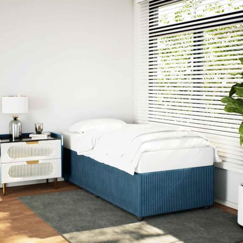 Teenpull Bettgestell Polsterbett Blau 100x200 cm, Samt Stoff, mit Lattenrost, Stabiler Bettrahmen für erholsamen Schlaf im Schlafzimmer, modernes Design, robuste Möbel Basis Teenpull Bettgestell Polsterbett Blau 100x200 cm, Samt Stoff, mit Lattenrost, Stabiler Bettrahmen für erholsamen Schlaf im Schlafzimmer, modernes Design, robuste Möbel Basis von Teenpull