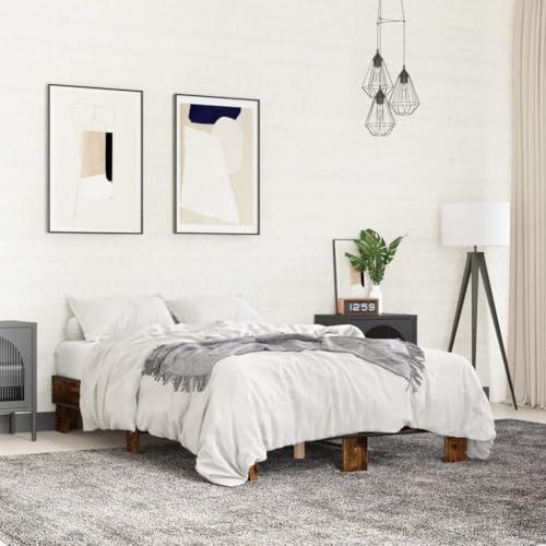 Teenpull Bettgestell Räuchereiche 140x200 cm, Robustes Bettrahmen aus Holzwerkstoff und Metall, Stabiler Plattform Matratzen Bett für Schlafzimmer, einfache Montage Teenpull Bettgestell Räuchereiche 140x200 cm, Robustes Bettrahmen aus Holzwerkstoff und Metall, Stabiler Plattform Matratzen Bett für Schlafzimmer, einfache Montage von Teenpull