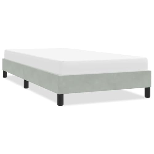 Teenpull Bettgestell Samt Hellgrau 80x220 cm, gepolstertes Schlafzimmer Bed Frame mit Lattenrost, robustem Holzrahmen und Stabiler Plattform für erholsamen Schlaf Teenpull Bettgestell Samt Hellgrau 80x220 cm, gepolstertes Schlafzimmer Bed Frame mit Lattenrost, robustem Holzrahmen und Stabiler Plattform für erholsamen Schlaf von Teenpull