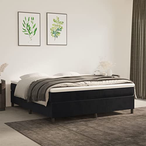 Teenpull Bettgestell Samt Schwarz 180x200 cm, Modernes Polsterbett mit Lattenrost, Stabiler Bettrahmen für erholsamen Schlaf im Schlafzimmer, Robuste Möbelbasis ohne Matratze, Elegantes Design Teenpull Bettgestell Samt Schwarz 180x200 cm, Modernes Polsterbett mit Lattenrost, Stabiler Bettrahmen für erholsamen Schlaf im Schlafzimmer, Robuste Möbelbasis ohne Matratze, Elegantes Design von Teenpull