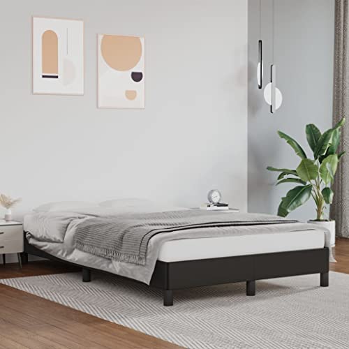 Teenpull Bettgestell Schwarz 120x200 cm, Robustes Kunstleder Einzelbett, modernes Schlafzimmer Möbel, stabile Holzlatten Teenpull Bettgestell Schwarz 120x200 cm, Robustes Kunstleder Einzelbett, modernes Schlafzimmer Möbel, stabile Holzlatten von Teenpull