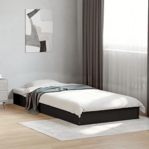 Teenpull Bettgestell Schwarz 75x190 cm Holzwerkstoff, Robustes Einzelbett mit Sperrholzlatten, modernes Design, stabil für Schlafzimmer Teenpull Bettgestell Schwarz 75x190 cm Holzwerkstoff, Robustes Einzelbett mit Sperrholzlatten, modernes Design, stabil für Schlafzimmer von Teenpull