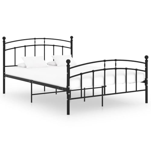 Teenpull Bettgestell Schwarz Metall 200x200 cm Doppelbett Rahmen mit Kopfteil, pulverbeschichteter Plattform Bettrahmen für Matratzen, stabile Möbel Konstruktion mit Lattenrost Teenpull Bettgestell Schwarz Metall 200x200 cm Doppelbett Rahmen mit Kopfteil, pulverbeschichteter Plattform Bettrahmen für Matratzen, stabile Möbel Konstruktion mit Lattenrost von Teenpull