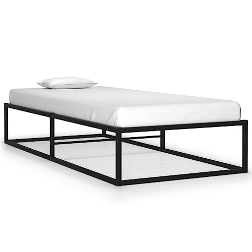 Teenpull Bettgestell Schwarz Metall 90x200 cm, Pulverbeschichtet, Modernes Design Bettrahmen mit Lattenrost für Schlafzimmer, Stabiles Einzelbett Möbelstück für Erholsamen Schlaf Teenpull Bettgestell Schwarz Metall 90x200 cm, Pulverbeschichtet, Modernes Design Bettrahmen mit Lattenrost für Schlafzimmer, Stabiles Einzelbett Möbelstück für Erholsamen Schlaf von Teenpull
