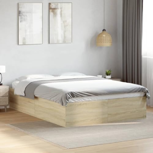 Teenpull Bettgestell Sonoma-Eiche 135x190 cm Holzwerkstoff, stabiles Bettrahmen Möbelstück für Matratze, modernes Plattform Gestell für erholsamen Schlaf im Schlafzimmer. Teenpull Bettgestell Sonoma-Eiche 135x190 cm Holzwerkstoff, stabiles Bettrahmen Möbelstück für Matratze, modernes Plattform Gestell für erholsamen Schlaf im Schlafzimmer. von Teenpull