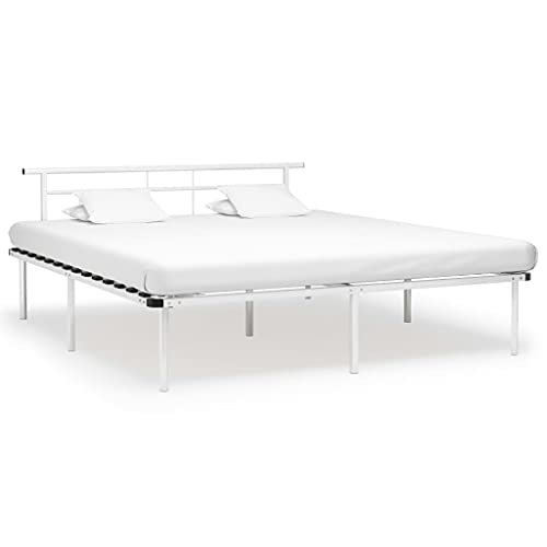 Teenpull Bettgestell Weiß Metall 200x200 cm, Robustes Doppelbett mit Sperrholzlatten, Stabiler Rahmen für Schlafzimmer, einfache Montage, modernes Design Teenpull Bettgestell Weiß Metall 200x200 cm, Robustes Doppelbett mit Sperrholzlatten, Stabiler Rahmen für Schlafzimmer, einfache Montage, modernes Design von Teenpull