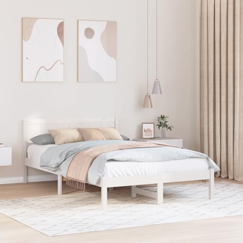 Teenpull Bettgestell aus Kiefernholz, weiß, massiv, 120 x 200 cm, für Schlafzimmer, stabil, modern von Teenpull