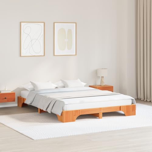 Teenpull Bettgestell aus Massivholz, Kiefer, gewachst, braun, 160 x 200 cm, Robustes Schlafzimmer-Möbelstück, modernes Design Teenpull Bettgestell aus Massivholz, Kiefer, gewachst, braun, 160 x 200 cm, Robustes Schlafzimmer-Möbelstück, modernes Design von Teenpull