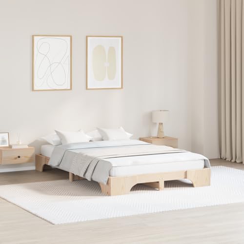 Teenpull Bettgestell aus Massivholz Kiefer, 120 x 200 cm, langlebig, natürliches Design, robuster Rahmen für Schlafzimmer von Teenpull