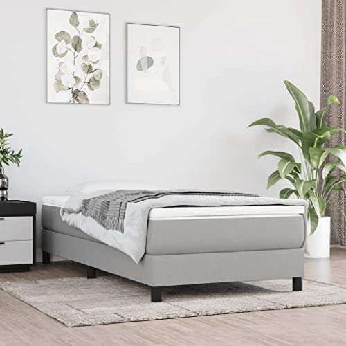 Teenpull Bettgestell für erholsamen Schlaf, Hellgrau, 80x200 cm, Stoffbezug, Robustes Bettrahmen für Schlafzimmer von Teenpull