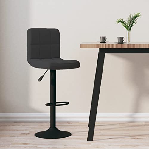 Teenpull Black Velvet Bar Stools Set of 2, Adjustable Swivel Counter Height Chairs for Kitchen Island Dining Room, Modern Design with Footrest von Teenpull