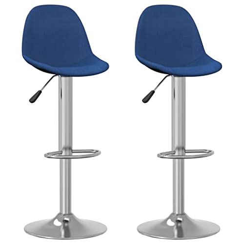 Teenpull Blue Fabric Bar Stools Set of 2, Adjustable Counter Height Swivel Chairs for Kitchen Island Dining Room Teenpull Blue Fabric Bar Stools Set of 2, Adjustable Counter Height Swivel Chairs for Kitchen Island Dining Room von Teenpull