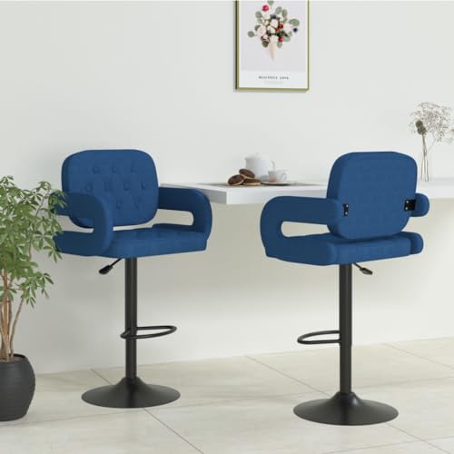 Teenpull Blue Fabric Bar Stools Set of 2, Adjustable Swivel Counter Height Chairs for Kitchen Island Dining Room Teenpull Blue Fabric Bar Stools Set of 2, Adjustable Swivel Counter Height Chairs for Kitchen Island Dining Room von Teenpull