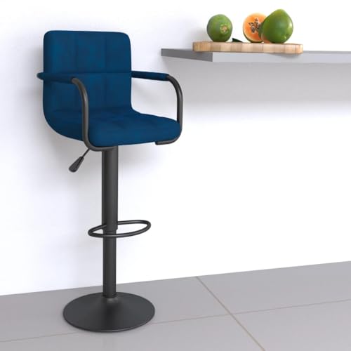 Teenpull Blue Velvet Adjustable Swivel Bar Stool, Modern Counter Height Kitchen Chair with Back, Dining Room Bar Stools Set for Home Island von Teenpull