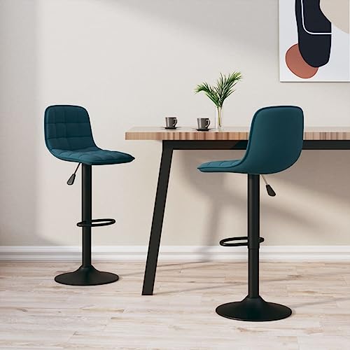 Teenpull Blue Velvet Bar Stools, Set of 2, Adjustable Swivel Counter Height Chairs for Kitchen Island & Dining Room Teenpull Blue Velvet Bar Stools, Set of 2, Adjustable Swivel Counter Height Chairs for Kitchen Island & Dining Room von Teenpull