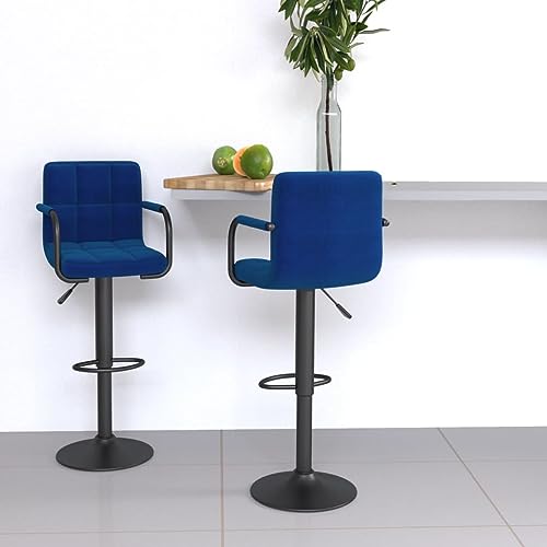Teenpull Blue Velvet Bar Stools Set of 2, Adjustable Swivel Kitchen Counter Height Chairs with Backs for Dining Room Teenpull Blue Velvet Bar Stools Set of 2, Adjustable Swivel Kitchen Counter Height Chairs with Backs for Dining Room von Teenpull