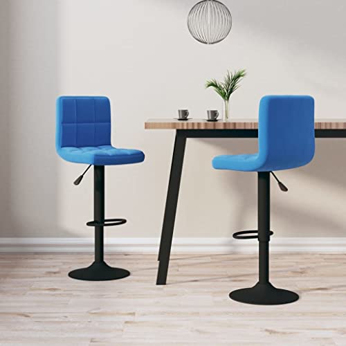 Teenpull Blue Velvet Swivel Bar Stools, Set of 2, Adjustable Counter Height Kitchen Island Chairs with Footrest Teenpull Blue Velvet Swivel Bar Stools, Set of 2, Adjustable Counter Height Kitchen Island Chairs with Footrest von Teenpull