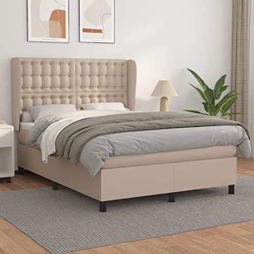 Teenpull Boxspringbett, Matratze 140x200cm, Cappuccino-Braun Kunstleder Polsterbett mit höhenverstellbarem Kopfteil, Taschenfederkernmatratze, stabilem Rahmen für erholsamen Schlaf Teenpull Boxspringbett, Matratze 140x200cm, Cappuccino-Braun Kunstleder Polsterbett mit höhenverstellbarem Kopfteil, Taschenfederkernmatratze, stabilem Rahmen für erholsamen Schlaf von Teenpull