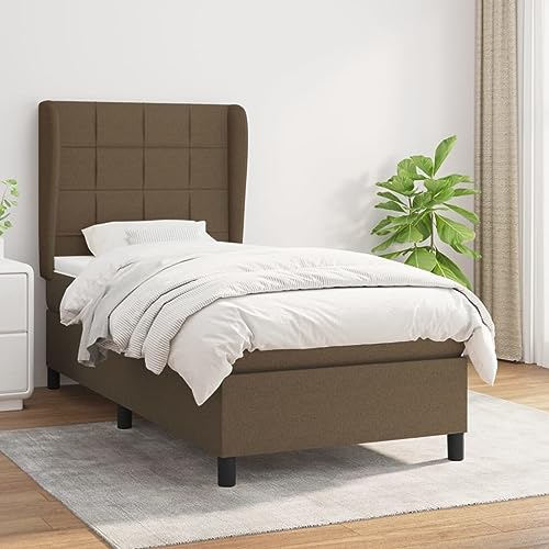 Teenpull Boxspringbett 100x200 cm Dunkelbraun mit Matratze, Stoffbezug, höhenverstellbares gepolstertes Kopfteil, Stabiler Bettrahmen Möbel Set für erholsamen Komfort Teenpull Boxspringbett 100x200 cm Dunkelbraun mit Matratze, Stoffbezug, höhenverstellbares gepolstertes Kopfteil, Stabiler Bettrahmen Möbel Set für erholsamen Komfort von Teenpull