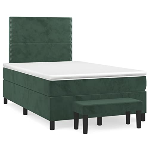Teenpull Boxspringbett 120x190 cm dunkelgrün Samt, Polsterbett mit Matratze, Kopfteil verstellbar, Taschenfederkern, Schlafzimmer Möbel Set Teenpull Boxspringbett 120x190 cm dunkelgrün Samt, Polsterbett mit Matratze, Kopfteil verstellbar, Taschenfederkern, Schlafzimmer Möbel Set von Teenpull