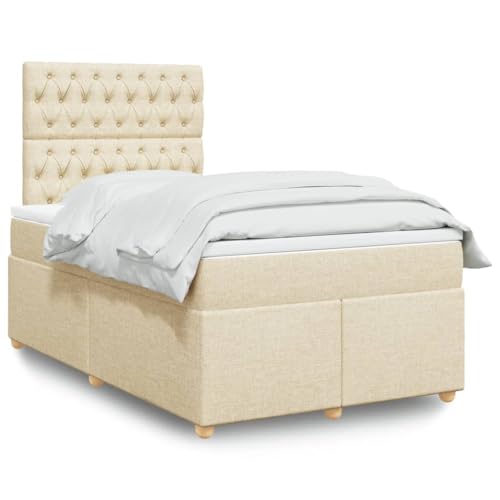 Teenpull Boxspringbett 120x200 cm Creme Stoff mit Matratze, verstellbarem Kopfteil und LED Beleuchtung, bequemes Bettrahmen Set als Schlafzimmer Möbelstück Teenpull Boxspringbett 120x200 cm Creme Stoff mit Matratze, verstellbarem Kopfteil und LED Beleuchtung, bequemes Bettrahmen Set als Schlafzimmer Möbelstück von Teenpull