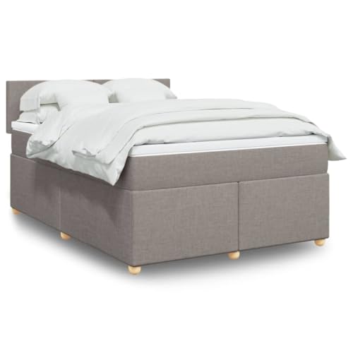 Teenpull Boxspringbett 140x190 cm, Taupe Stoffbezogen, Federkernmatratze & Matratzenauflage, Inkl. Kopfteil & Stabilem Bettgestell, Komfortables Polsterbett für Erholsame Nachtruhe Teenpull Boxspringbett 140x190 cm, Taupe Stoffbezogen, Federkernmatratze & Matratzenauflage, Inkl. Kopfteil & Stabilem Bettgestell, Komfortables Polsterbett für Erholsame Nachtruhe von Teenpull