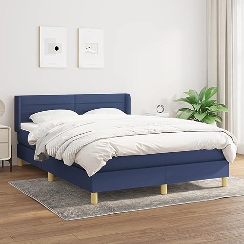 Teenpull Boxspringbett 140x190 cm Blau mit Stoffbezug, integrierter Taschenfederkernmatratze, höhenverstellbarem Kopfteil und Matratzenauflage für erholsamen Schlaf Teenpull Boxspringbett 140x190 cm Blau mit Stoffbezug, integrierter Taschenfederkernmatratze, höhenverstellbarem Kopfteil und Matratzenauflage für erholsamen Schlaf von Teenpull